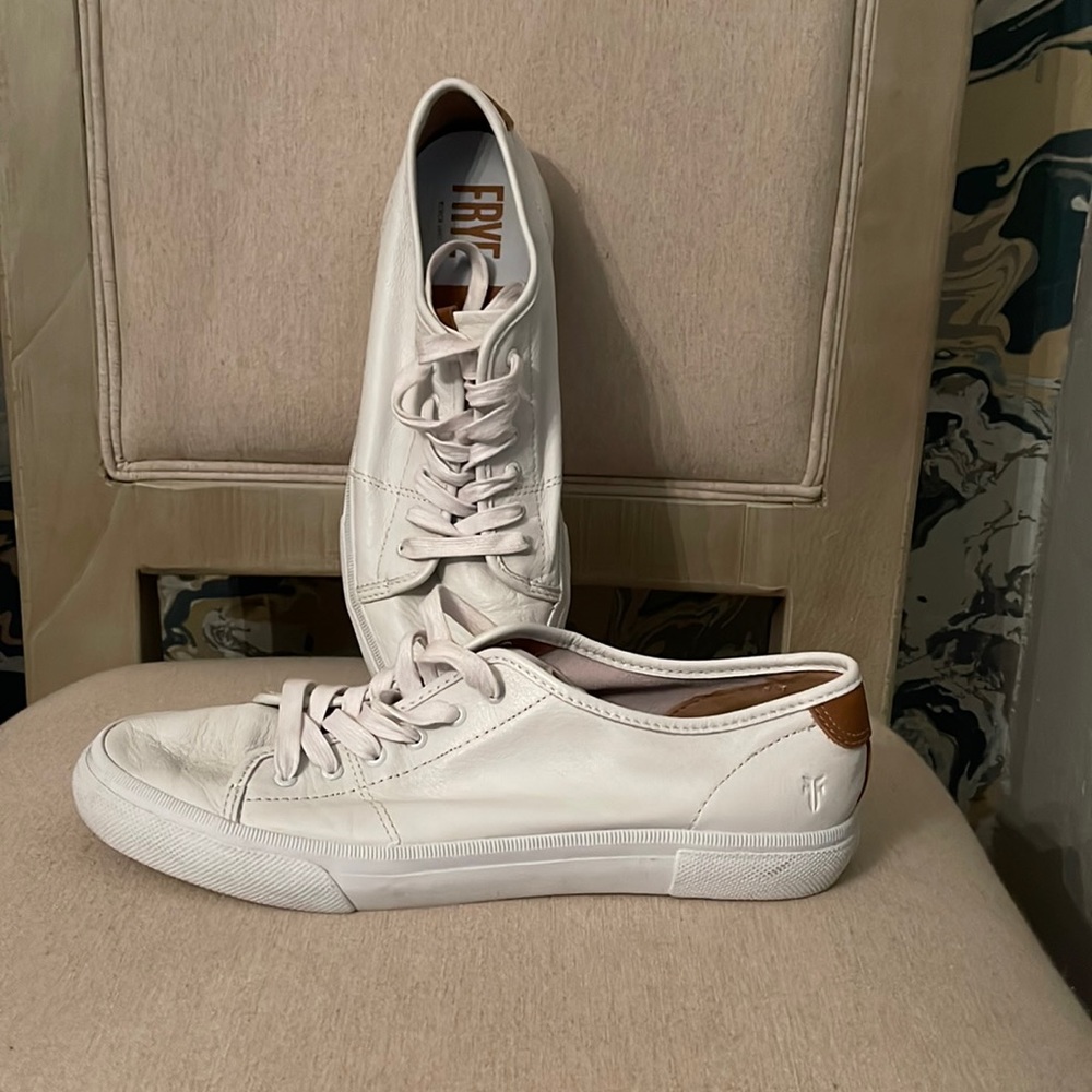 💐 Frye women’s Low Ivy Lace leather Sneakers Shoes 9.5